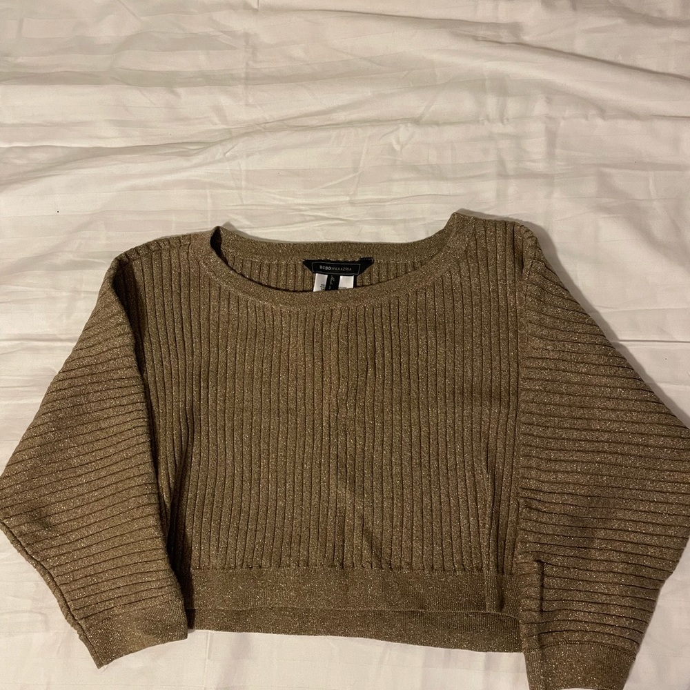 Bcbg long sleeve crop top